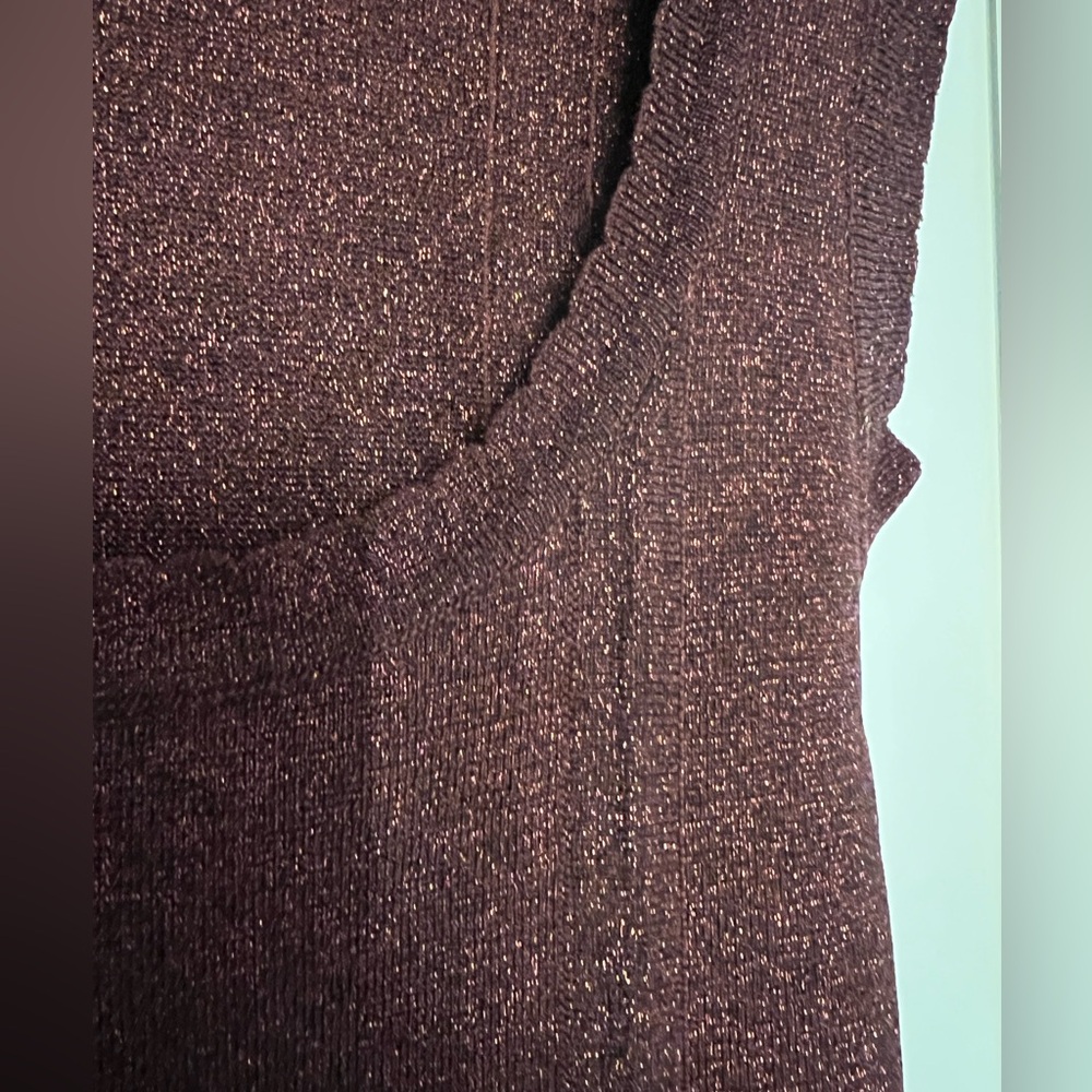 French Connection lurex Burgundy Sleeveless Knit Midi Dress size 4